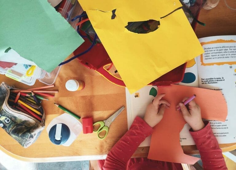 overview of kids making a craft