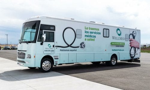 Exterior of the WellMD mobile medical vehicle